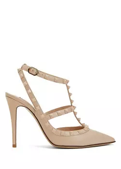 Туфли rockstud из порошковой кожи на каблуке Valentino Garavani