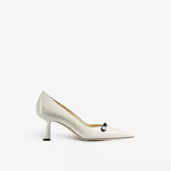 Туфли Rosalia 65 из лакированной кожи, украшенные жемчугом Jimmy Choo, черный