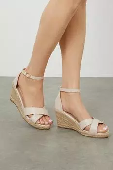 Туфли Rosie на танкетке с перекрестными ремешками Dorothy Perkins, розовый