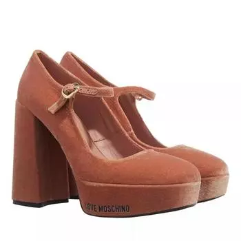 Туфли rubber logo cipria/poudre Love Moschino, розовый