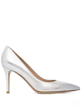 Туфли с эффектом металлик Gianvito Rossi, серебяный