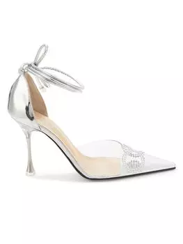 Туфли с кристаллами до щиколотки Mach & Mach, серебро