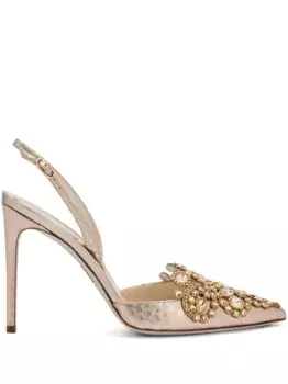 Туфли с кристаллами Ren Caovilla, нейтральный