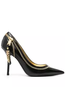 Туфли с молниями Moschino, черный