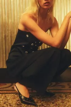 Туфли с открытой пяткой и люверсами ZARA, черный