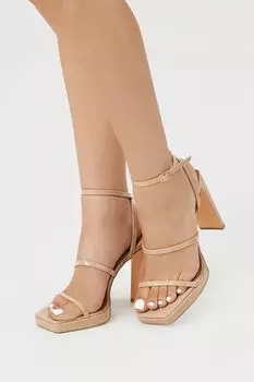 Туфли с открытым носком и ремешками Forever 21, нюд