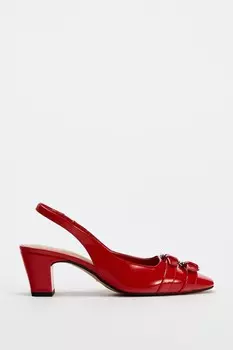 Туфли с пряжками ZARA, красный