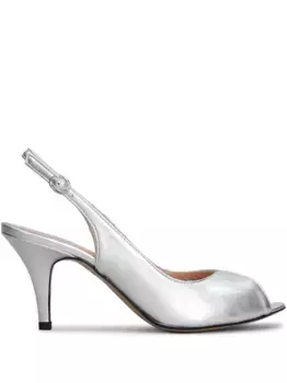 Туфли с ремешком на пятке и эффектом металлик Marc Ellis, серебяный