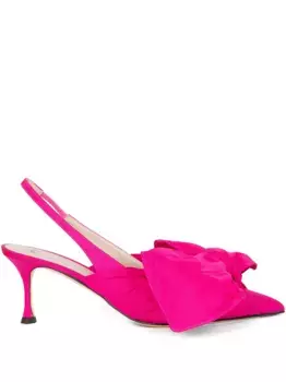 Туфли с ремешком на пятке и бантом N21, розовый