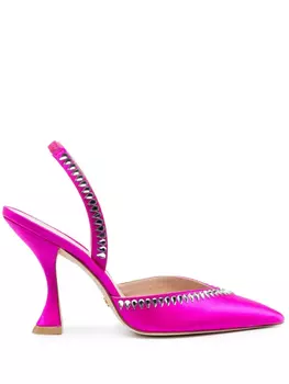 Туфли с ремешком на пятке и кристаллами Stuart Weitzman, розовый