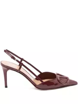 Туфли с ремешком на пятке и логотипом VLogo Signature VALENTINO GARAVANI, коричневый