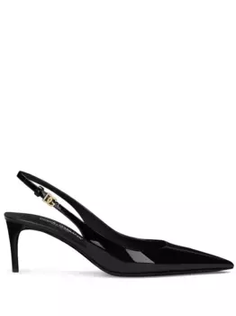 Туфли с ремешком на пятке и логотипом DG DOLCE & GABBANA, черный
