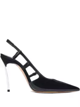 Туфли с ремешком на пятке и вырезами Casadei, черный