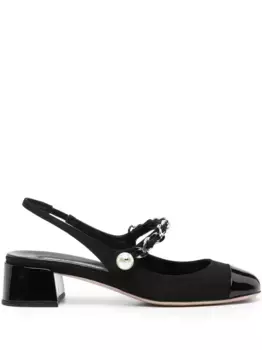 Туфли с ремешком на пятке MIU MIU, черный