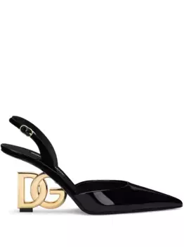 Туфли с ремешком на пятке на каблуке DG DOLCE & GABBANA, черный