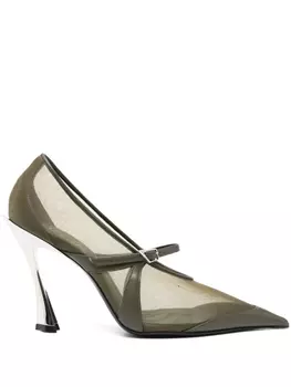 Туфли с сеткой 100 мм Mugler, зеленый