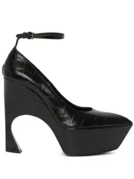 Туфли с тиснением под кожу крокодила VICTORIA BECKHAM, черный