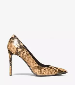 Туфли с тиснением под питона Michael Kors Gretel Python Embossed Leather, желтый