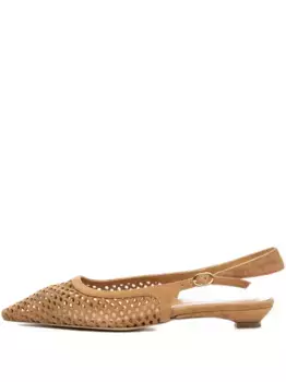 Туфли с заостренным носком и ремешком на пятке Poche Paris, коричневый