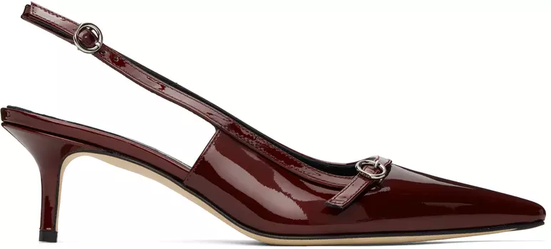 Туфли Saba Leather Slingback на каблуке красного цвета Aeyde