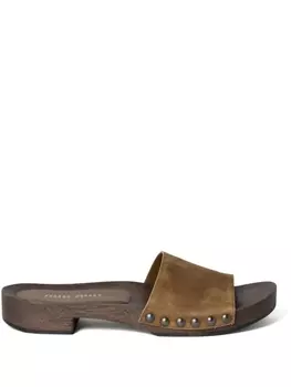 Туфли-сабо Miu Miu из выцветшей замши, коричневый