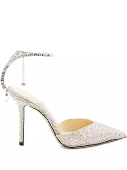 Туфли Saeda 100 мм, украшенные кристаллами JIMMY CHOO, нейтральный