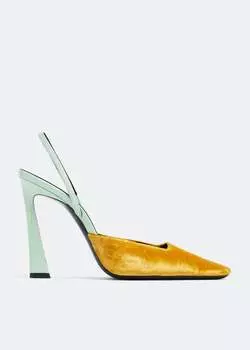 Туфли SAINT LAURENT Blade slingback pumps, желтый