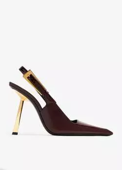 Туфли Saint Laurent Lee Slingback, бордовый