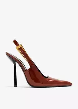 Туфли Saint Laurent Lee Slingback, коричневый