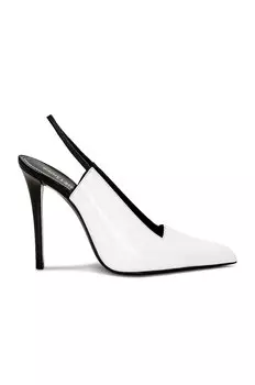Туфли Saint Laurent Raven Slingback, цвет Blanc Optique