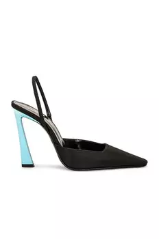 Туфли Saint Laurent Tom Slingback, цвет Nero & Heavenly Blue