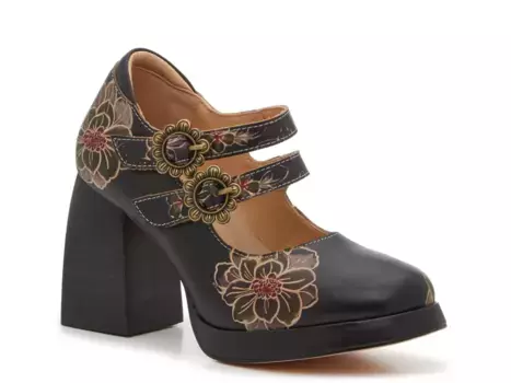 Туфли Salinger Mary Jane Pump L'Artiste By Spring Step, цвет black_tan_maroonfloralembossed