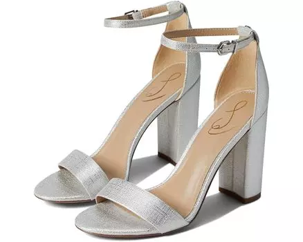 Туфли Sam Edelman Yaro Ankle Strap Sandal Heel, цвет Silver Metallic