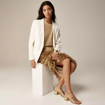 Туфли-Сандалии Layne с ремешками и каблуком из металлизированной кожи J.Crew, золотой