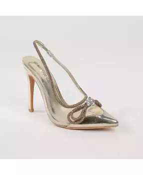 Туфли Serena Clear Slingback со стразами BERNESS, золотой