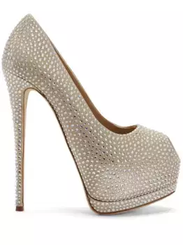 Туфли Sharon 140 со стразами Giuseppe Zanotti, нейтральный