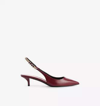 Туфли Signoria из кожи на каблуке с открытой пяткой Gucci, красный