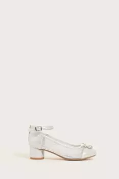 Туфли Silver Princess на высоком каблуке с декоративными бабочками Monsoon, серебряный