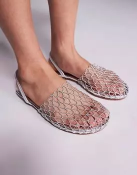 Туфли Simmi London Avianna в сетку серебристого цвета SIMMI Shoes