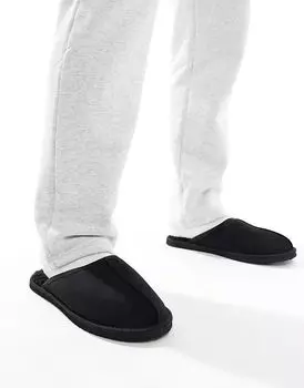 Туфли-слипоны из искусственной замши черного цвета Jack & Jones