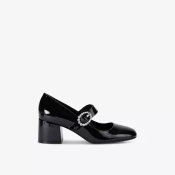 Туфли Sloane из лакированной кожи на каблуке, украшенные кристаллами Stuart Weitzman, черный