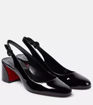 Туфли So Jane 55 на шпильке с ремешком из лаковой кожи Christian Louboutin, Black/Lin Black