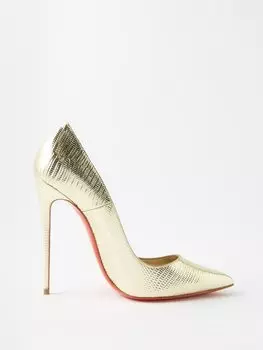 Туфли so kate 120 из кожи с эффектом металлик Christian Louboutin, золото