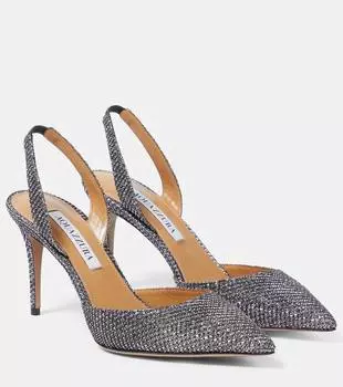 Туфли so nude 85 с декорированной пяткой Aquazzura, серый