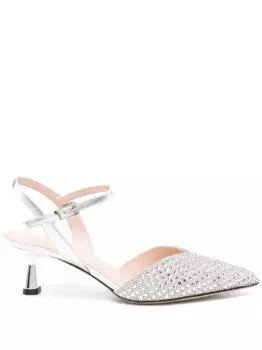 Туфли со стразами Evaluna, серебяный