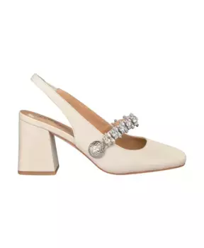 Туфли со стразами на квадратном каблуке Alma En Pena, белый