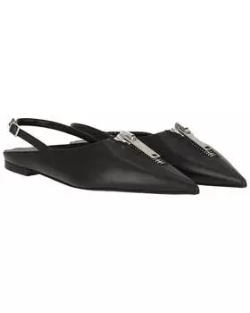 Туфли Stella McCartney Zipit Slingback Flat, черный