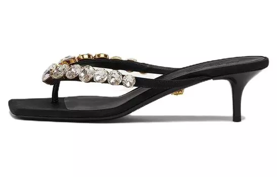 Туфли-стринги Versace 55 мм, украшенные кристаллами Versace Jeans