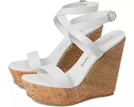 Туфли Stuart Weitzman 5050 Wedge Sandal, цвет White/Natural
