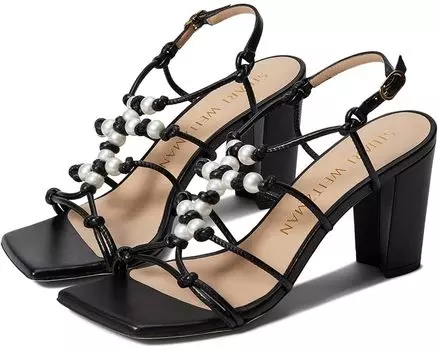 Туфли Stuart Weitzman Pearl Knot 80 Block Sandal, черный